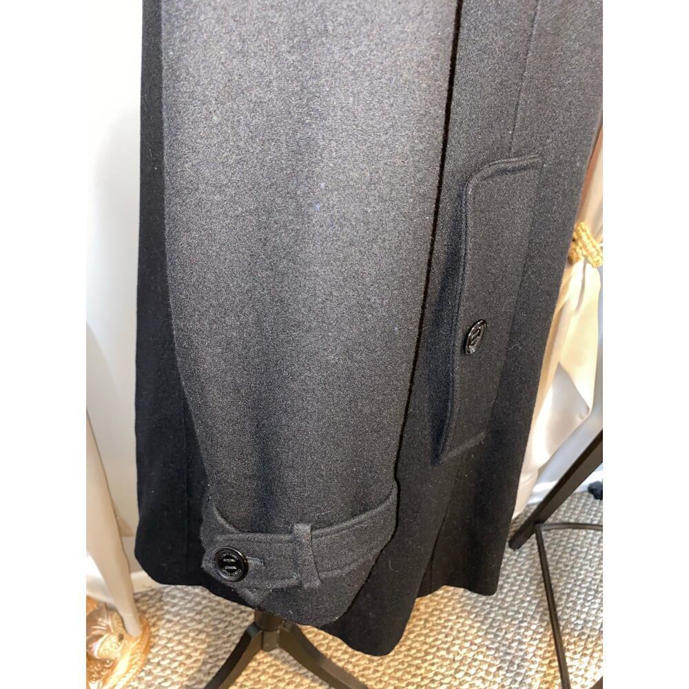 Calvin Klein GUC size 2 Black Double Breasted Wool Blend Button Down Trench Coat - Picture 6 of 12